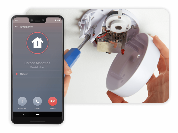 phone app for fire and carbon monoxide detector 