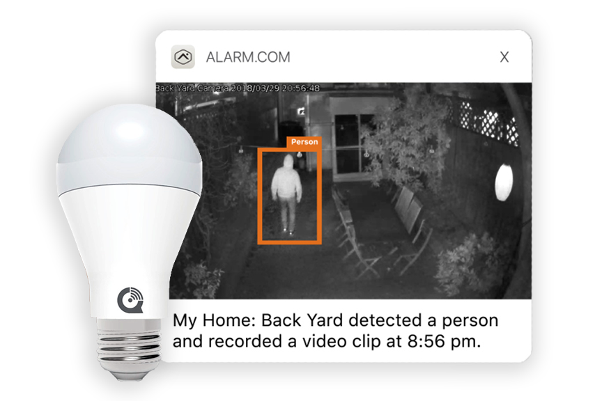 Smart Lightbulb and Security Alert Screen