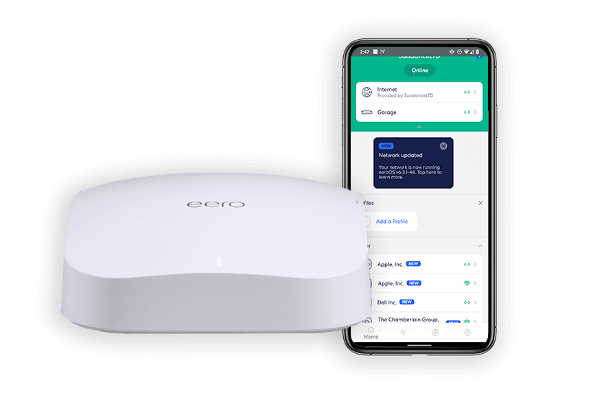 Smart Home Solutions - eero wifi router and mobile phone app
